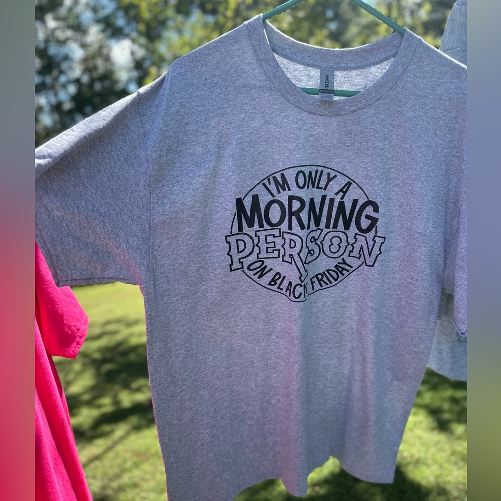 Gildan Gray Black Friday Morning Person Tee